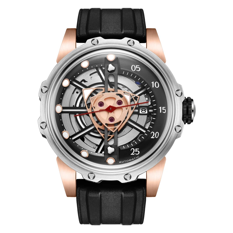 HANBORO Mens Luxury Watches 44mm Automatic Watch Sport Mechanical Wristwatch 10Bar Waterproof Luminous Miyoto 8215 Rubber Strap
HANBORO Mens Luxury Watches 44mm Automatic Watch Sport Mechanical Wristwatch 10Bar Waterproof Luminous Miyoto 8215 Rubber Strap