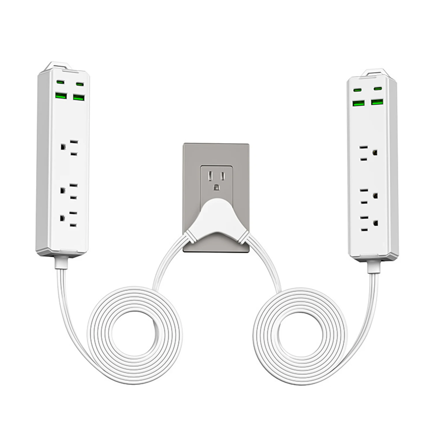 14 in1 Split Twin Extension Cord Power Strip, Outlet Plug with 6 AC Outlet,4 USB and 4 Type-C,Double Extension Cord Splitter for Indoor Use ,Multi-Outlet Power Socket Adapter Space-Saving for Bedroom Dorm Room Home,His and Hers, White
14 in1 Split Twin Extension Cord Power Strip, Outlet Plug with 6 AC Outlet,4 USB and 4 Type-C,Double Extension Cord Splitter for Indoor Use ,Multi-Outlet Power Socket Adapter Space-Saving for Bedroom Dorm Room Home,His and Hers, White