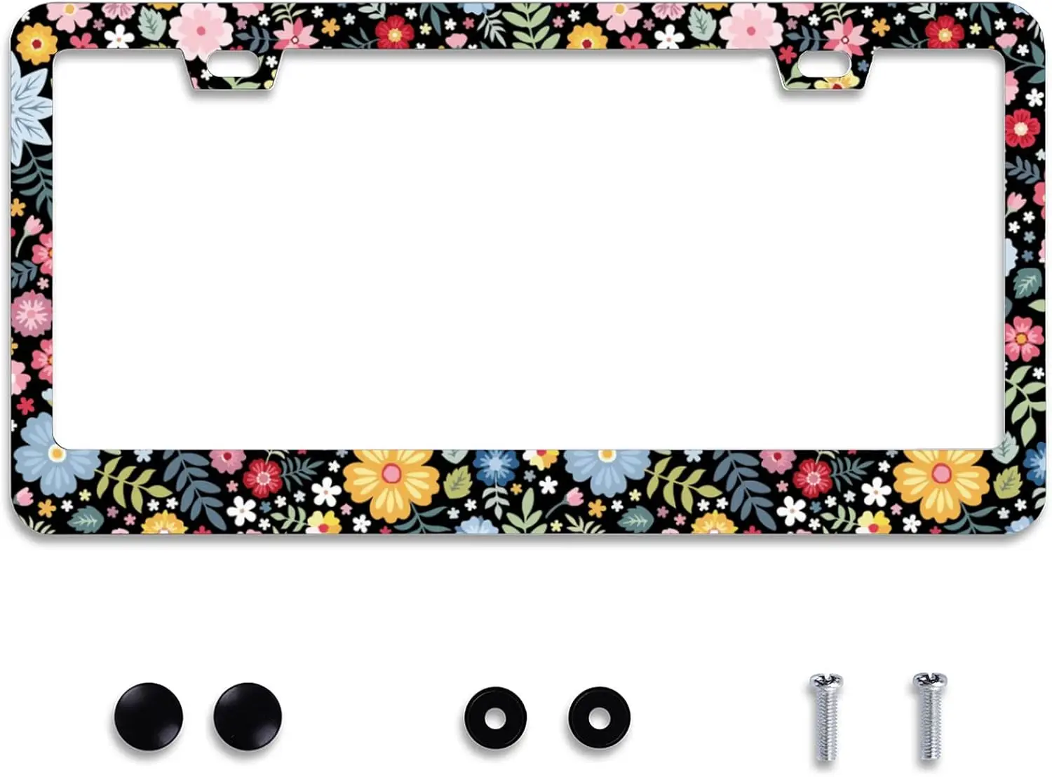 Colorful Floral License Plate Frame Stainless Steel Car Accessories with Screws Fits Standard US Vehicles 12.2x6 Inches
Colorful Floral License Plate Frame Stainless Steel Car Accessories with Screws Fits Standard US Vehicles 12.2x6 Inches