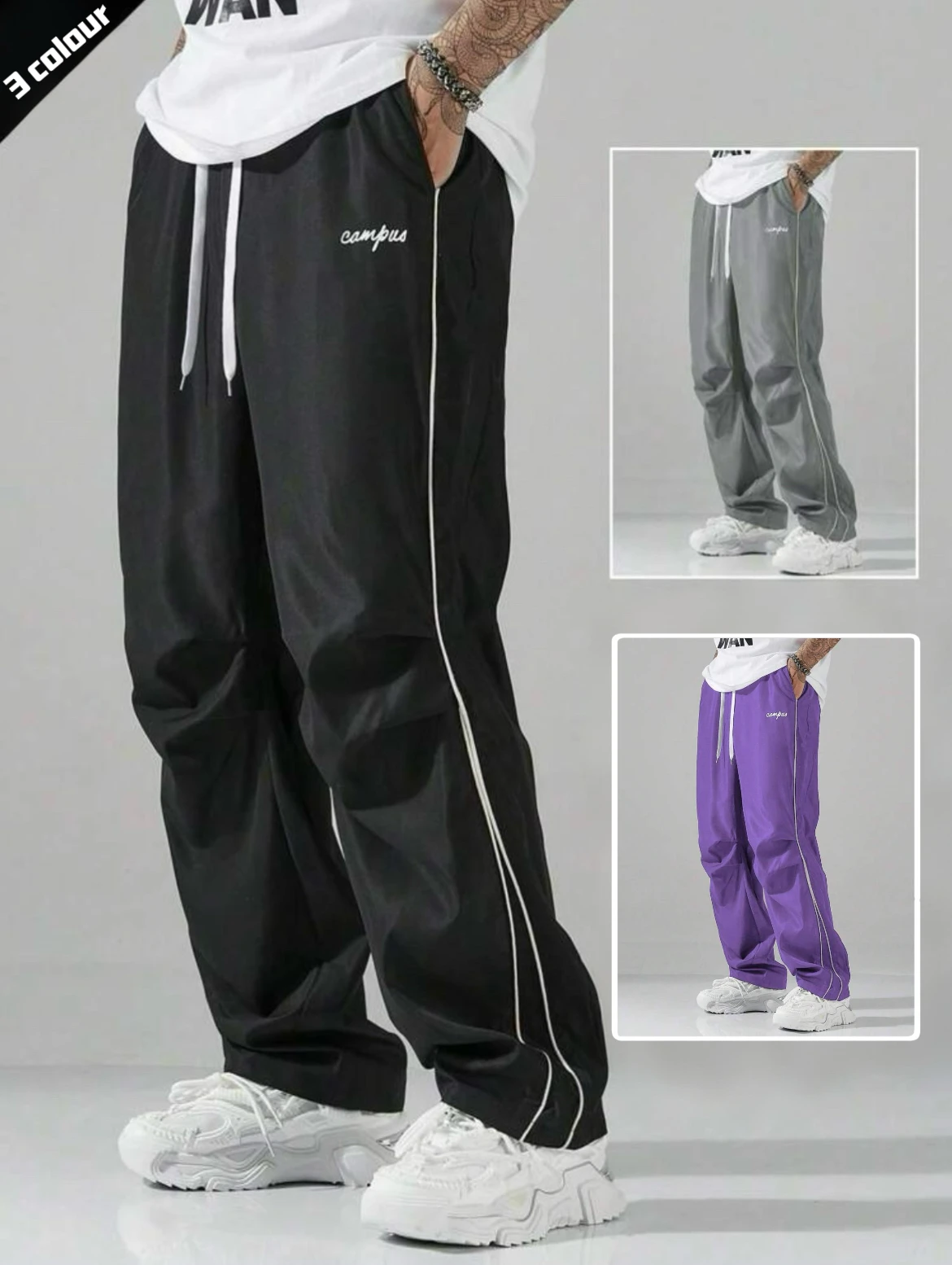 Men's Striped Three - Color Casual Pants with Pockets, Great for Daily Outings, Casual Wear & Light Fitness
Men's Striped Three - Color Casual Pants with Pockets, Great for Daily Outings, Casual Wear & Light Fitness