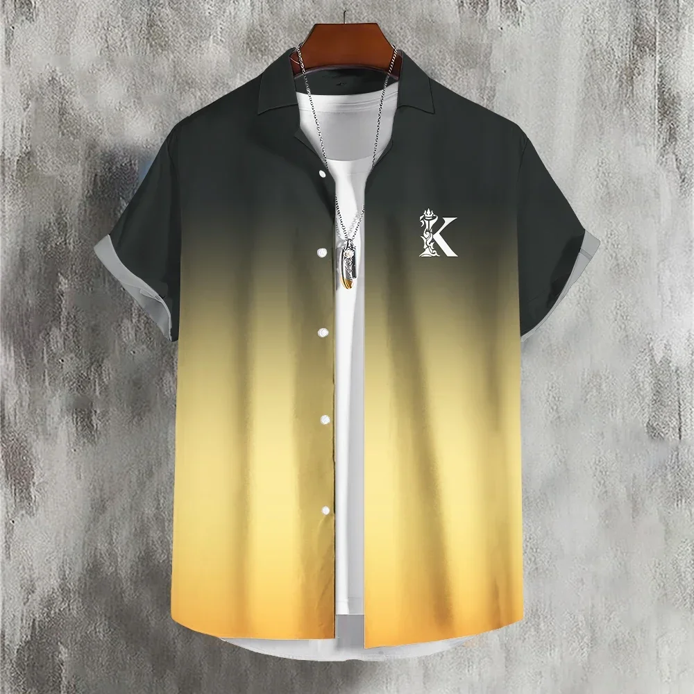 2023 Men's Gradient Lapel Shirt Solid Color Simple Color 3D Print Basic Casual Top Short Sleeve Summer
2023 Men's Gradient Lapel Shirt Solid Color Simple Color 3D Print Basic Casual Top Short Sleeve Summer