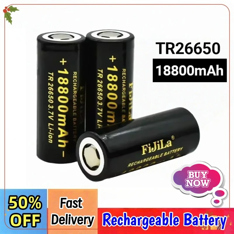 100% New High Quality 26650 Battery 18800mAh 3.7V 50A Lithium Ion Battery for 26650 Power Battery LED Flashlight + Charger
100% New High Quality 26650 Battery 18800mAh 3.7V 50A Lithium Ion Battery for 26650 Power Battery LED Flashlight + Charger