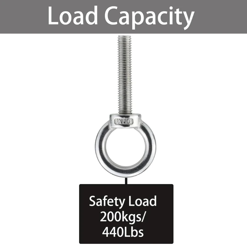 Y5GD Proof Metal eye Bolt M10X50mm 440Lbs Capacity Industrial Fastener Hardware Corrosion Resistant for Heavy Lifting
Y5GD Proof Metal eye Bolt M10X50mm 440Lbs Capacity Industrial Fastener Hardware Corrosion Resistant for Heavy Lifting