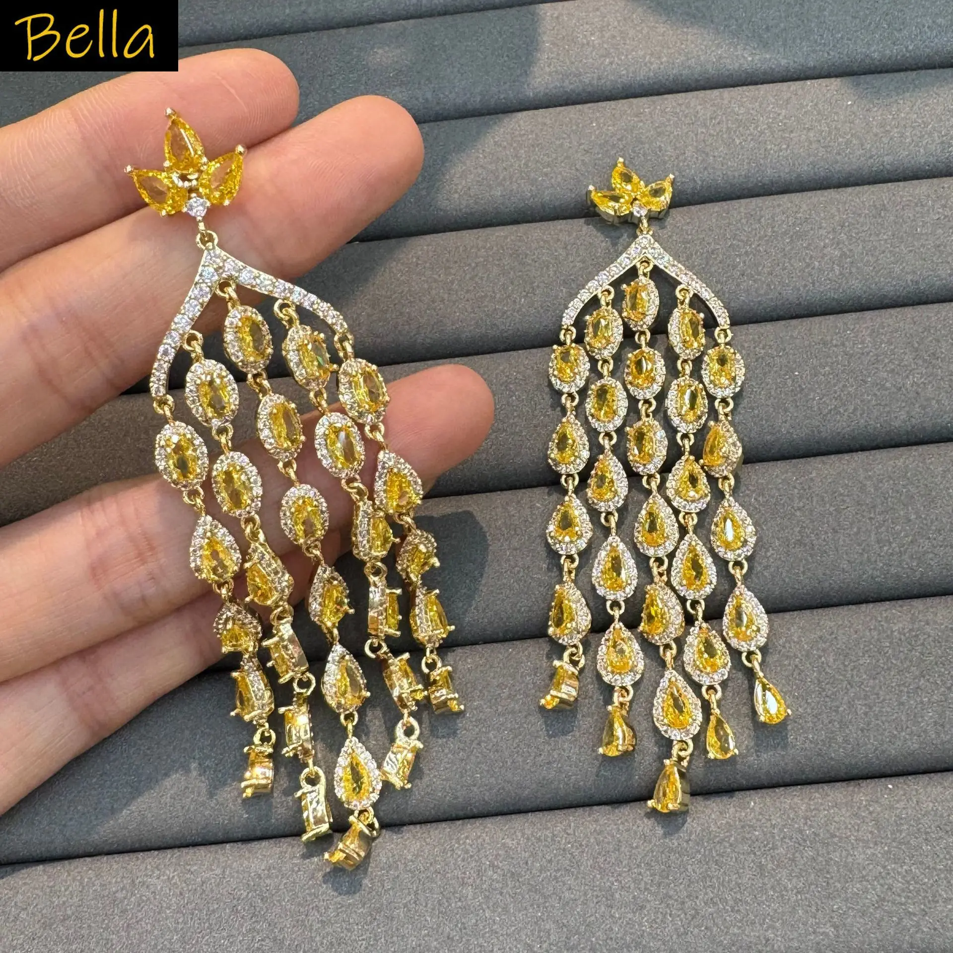 women long dangling earrings shiny zirconia yellow cyan multicolor water drop chain tassel earrings luxury jewelry wedding
women long dangling earrings shiny zirconia yellow cyan multicolor water drop chain tassel earrings luxury jewelry wedding