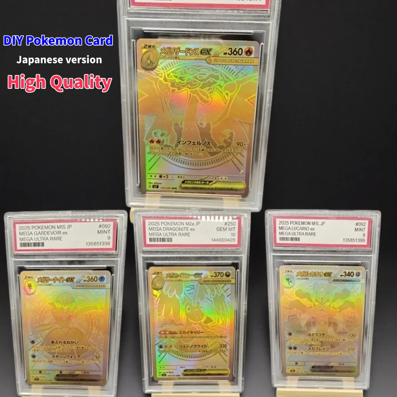 DIY Japanese version Pokemon Ptcg Card Charizard X Ex Ptcg Mega Ultra Rare Gold Graded Gem Mint 10 Collectible For Collectors
DIY Japanese version Pokemon Ptcg Card Charizard X Ex Ptcg Mega Ultra Rare Gold Graded Gem Mint 10 Collectible For Collectors