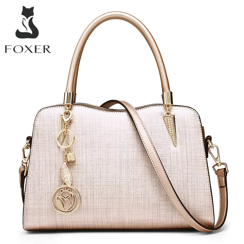 FOXER Cowhide Leather Handbag For Women,Fashion Shoulder Bags Purses With Small Pendant,Gift for Girlfriend,wife
FOXER Cowhide Leather Handbag For Women,Fashion Shoulder Bags Purses With Small Pendant,Gift for Girlfriend,wife