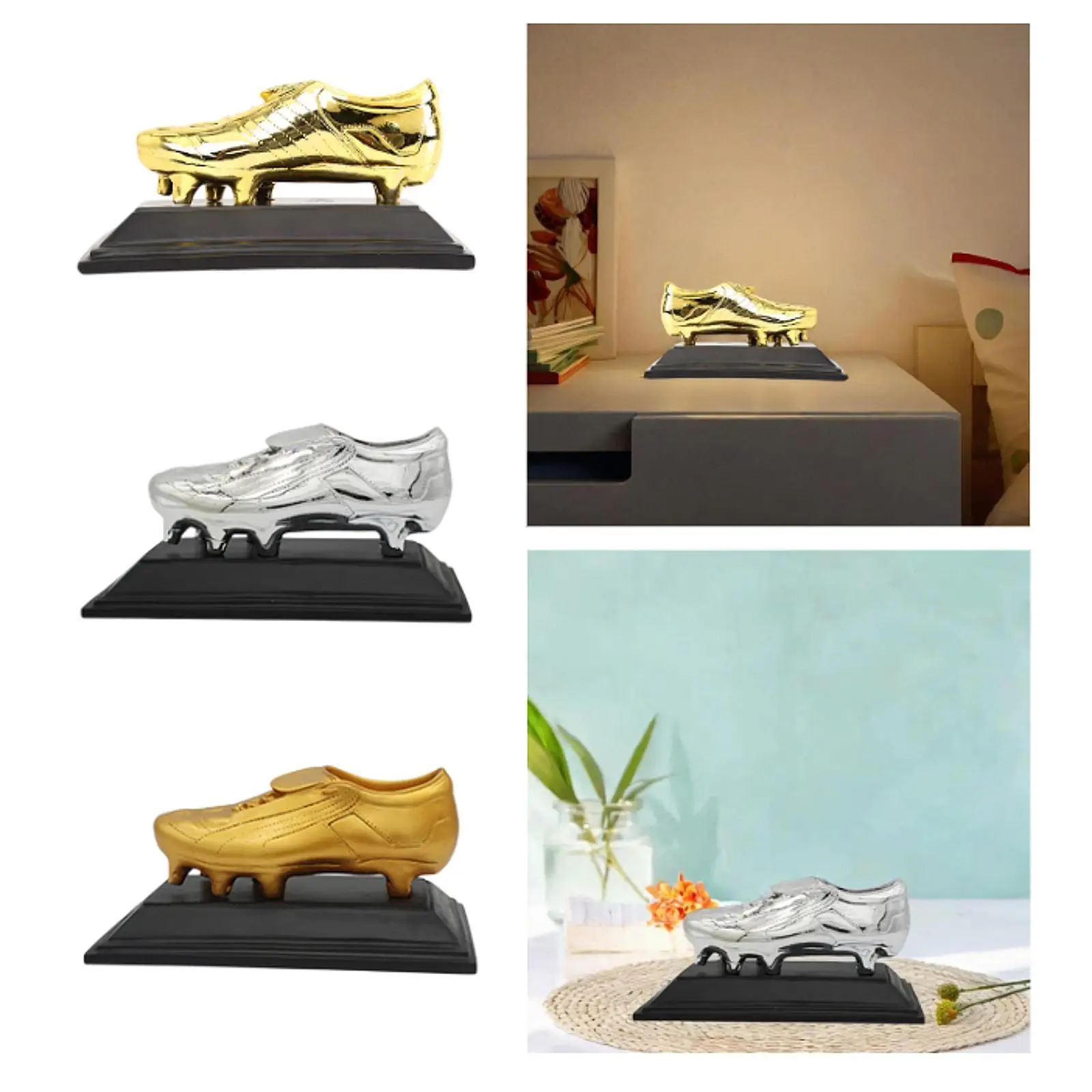 Gold Boot Soccer Trophy Football Match Trophy Collectible Statue Soccer Trophy Resin Trophy for Living Room Furniture Cabinet
Gold Boot Soccer Trophy Football Match Trophy Collectible Statue Soccer Trophy Resin Trophy for Living Room Furniture Cabinet