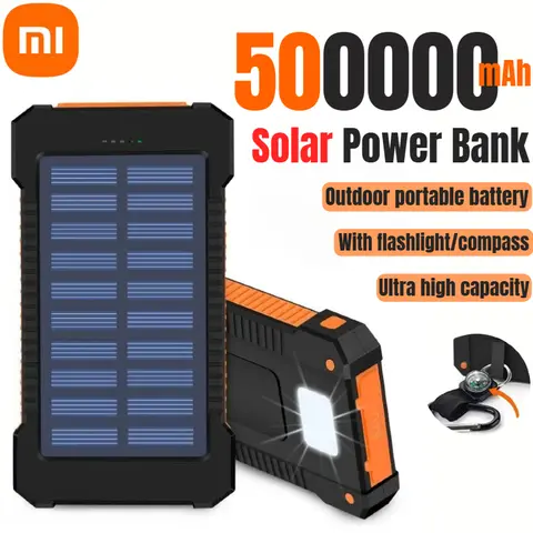 Xiaomi 500000mAh Solar Power Bank Large Capacity Super Fast Charging Outdoor Portable External Battery for iPhone Huawei Samsung