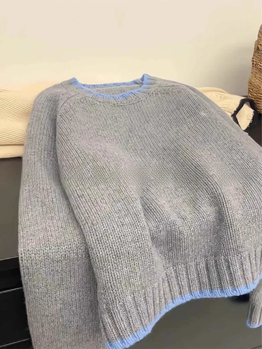 Gray Bear Fur Knitted Sweater Women's Loose Thickened Autumn Winter Casual Style Overhead Top Korean Style Pure Color Commute
Gray Bear Fur Knitted Sweater Women's Loose Thickened Autumn Winter Casual Style Overhead Top Korean Style Pure Color Commute