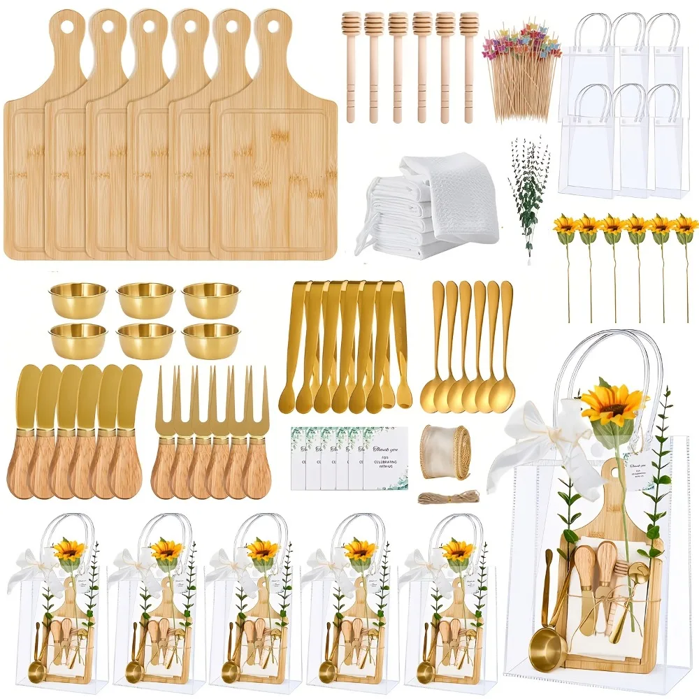 Gift Sets for Game Champions: 6 Cheese Boards, Honey Dippers, Charcuterie Tools, Towels, Thank You Notes, And Gift Bags for Wedding And Bridal Shower Celebrations
Gift Sets for Game Champions: 6 Cheese Boards, Honey Dippers, Charcuterie Tools, Towels, Thank You Notes, And Gift Bags for Wedding And Bridal Shower Celebrations