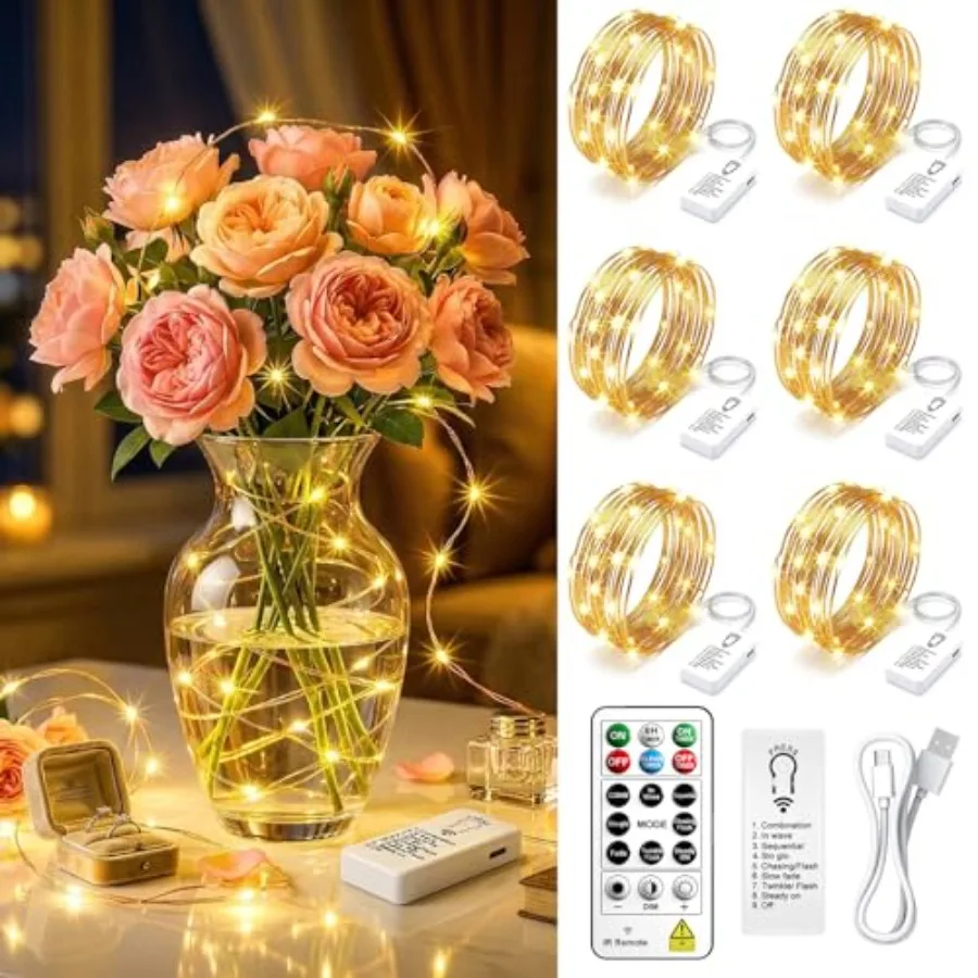 Rechargeable Battery Operated with Remote and DIY Timer, 7Feet 20LED Mini Twinkle String Light for Mason Jar DIY Wedding Table
Rechargeable Battery Operated with Remote and DIY Timer, 7Feet 20LED Mini Twinkle String Light for Mason Jar DIY Wedding Table