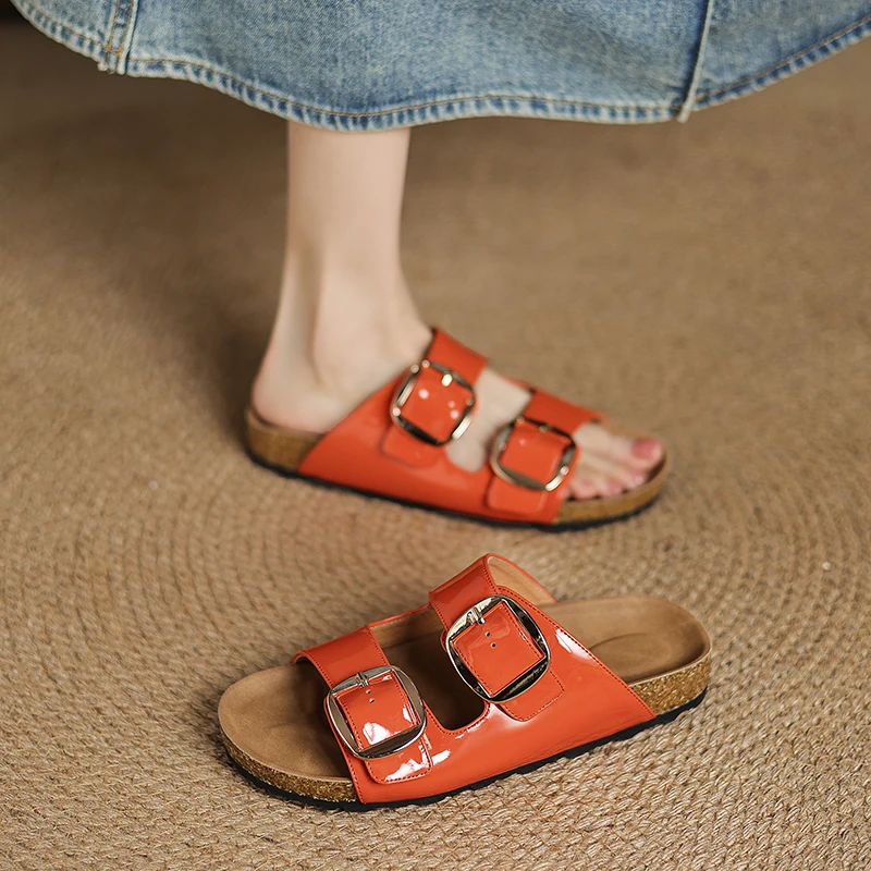 Handmade Genuine Leather Sheepskin Flat Women Slippers,Fashion Metal Buckles Summer Women Sandals, Casual Womens Shoes
Handmade Genuine Leather Sheepskin Flat Women Slippers,Fashion Metal Buckles Summer Women Sandals, Casual Womens Shoes