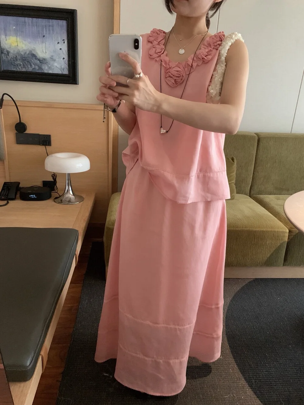 Women's V-neck Sleeveless Vest Top Set High Waist A-line Midi Long Skirt Two-piece Breathable Cotton Loose Fit Summer
Women's V-neck Sleeveless Vest Top Set High Waist A-line Midi Long Skirt Two-piece Breathable Cotton Loose Fit Summer