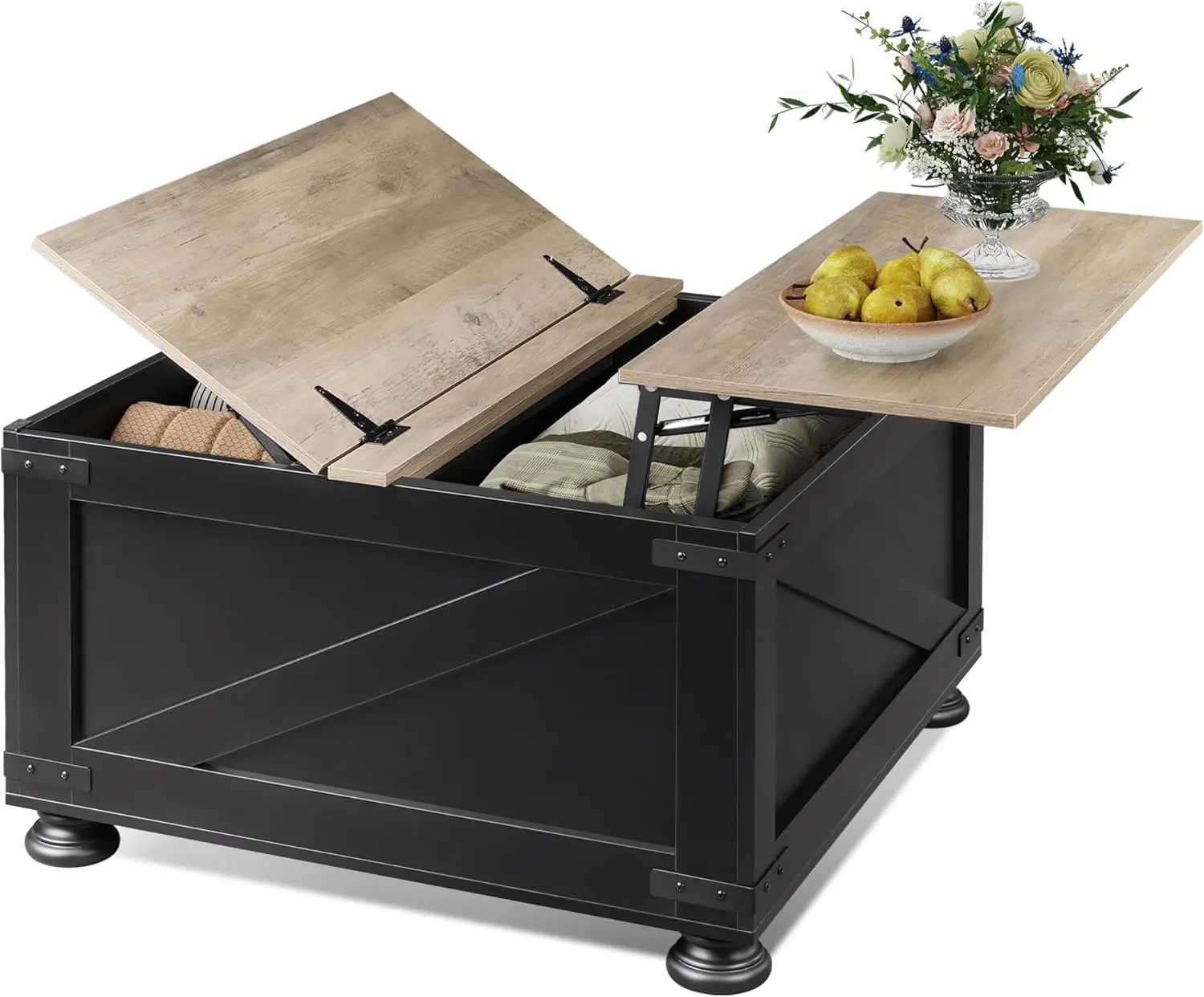 Farmhouse Lift Top Coffee Table with Hidden Storage, 31.5" Square Center Table for Living Room Bedroom, Black
Farmhouse Lift Top Coffee Table with Hidden Storage, 31.5" Square Center Table for Living Room Bedroom, Black