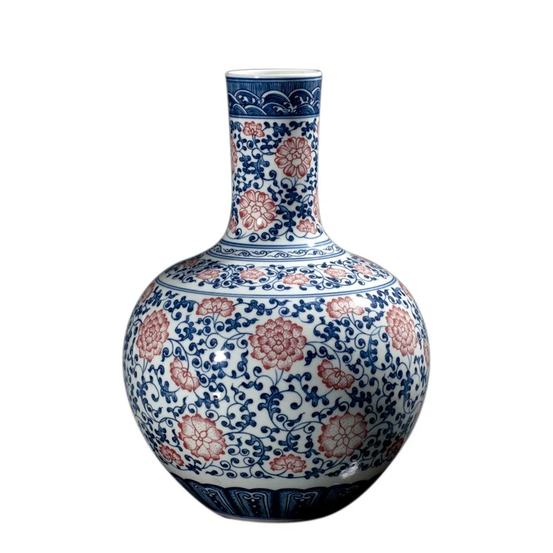 Jingdezhen ceramic vase pure handmade blue and white porcelain glaze red living room celestial antique handicraft ornament Zen
Jingdezhen ceramic vase pure handmade blue and white porcelain glaze red living room celestial antique handicraft ornament Zen