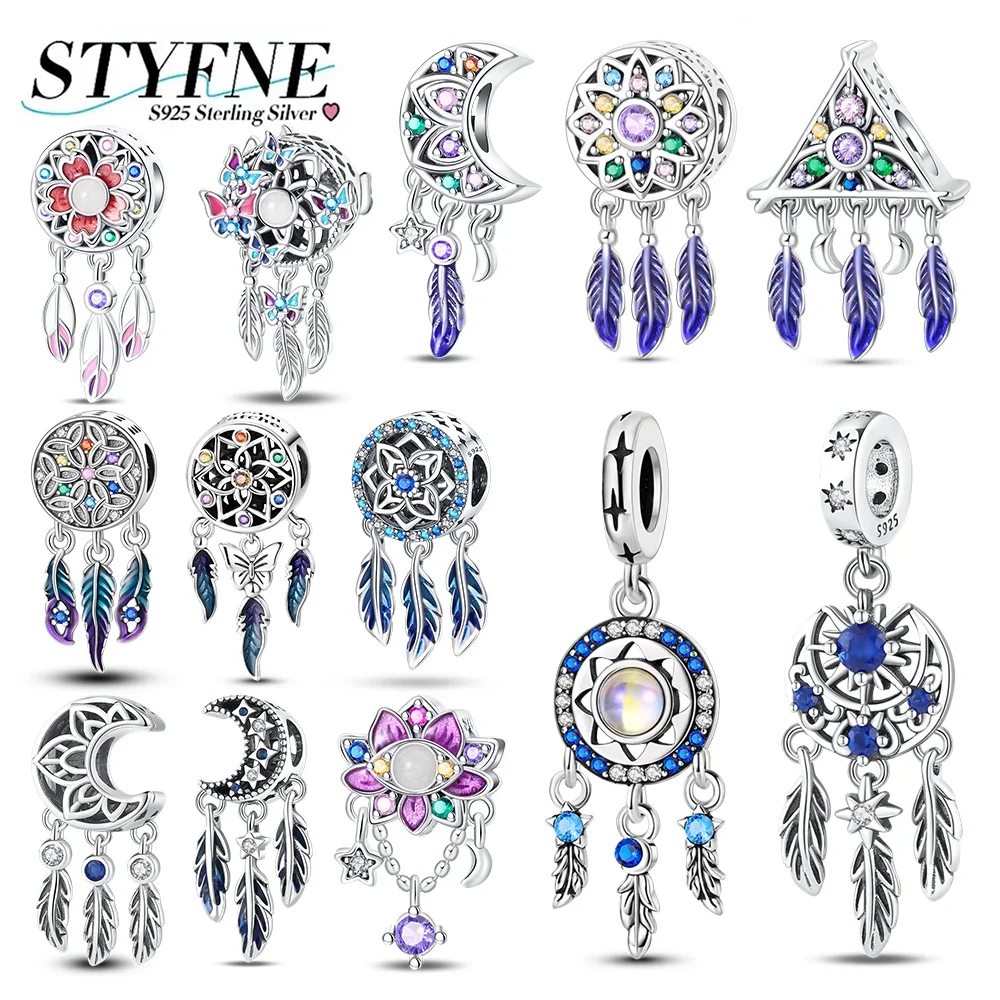 Charms 925 Silver Triangle Round Moon Colored Zircon Dream Catcher Series Beads Pendant Fit Bracelet Fine DIY Birthday Jewelry
Charms 925 Silver Triangle Round Moon Colored Zircon Dream Catcher Series Beads Pendant Fit Bracelet Fine DIY Birthday Jewelry