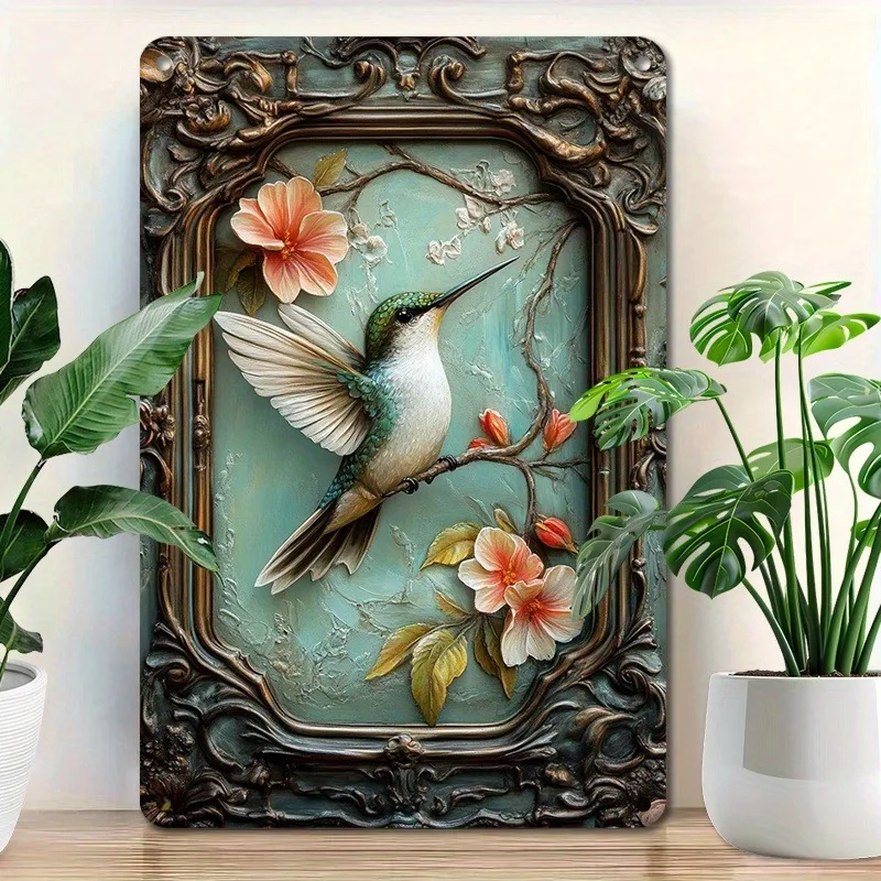 Vintage - Style Hummingbird - Themed Aluminum Metal Wall Art with Floral Elements, Ideal for Classic Home Decor, 7.9x11.8", 1pc
Vintage - Style Hummingbird - Themed Aluminum Metal Wall Art with Floral Elements, Ideal for Classic Home Decor, 7.9x11.8", 1pc