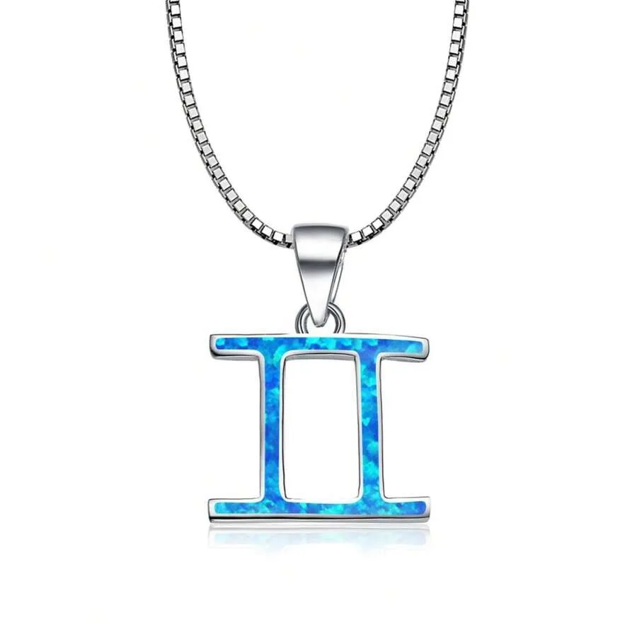 Opal Blue Zodiac Necklace Jewelry With Opal Inlay
Opal Blue Zodiac Necklace Jewelry With Opal Inlay