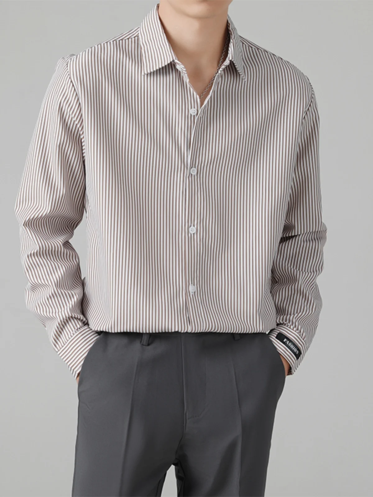 Spring Autumn Men's Slim Fit Long Sleeve Striped Shirt Business Formal Top Light Maturity Korean Style Trendy Casual Shirt
Spring Autumn Men's Slim Fit Long Sleeve Striped Shirt Business Formal Top Light Maturity Korean Style Trendy Casual Shirt