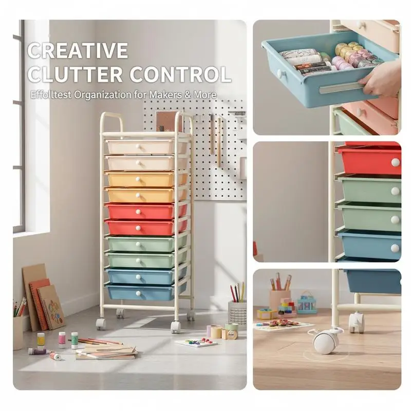 10 Drawer Rolling Storage Cart Organizer with 4 Universal Casters-Macaron Multicolor
10 Drawer Rolling Storage Cart Organizer with 4 Universal Casters-Macaron Multicolor