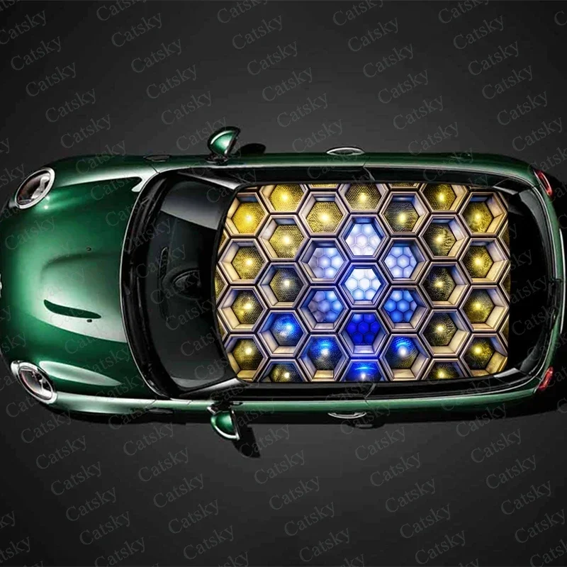 Hexagon with Glowing Lights Car Roof Sticker Wrap Racing SUV Accessories Packaging Painted PVC Custom Car Graphic Decal
Hexagon with Glowing Lights Car Roof Sticker Wrap Racing SUV Accessories Packaging Painted PVC Custom Car Graphic Decal