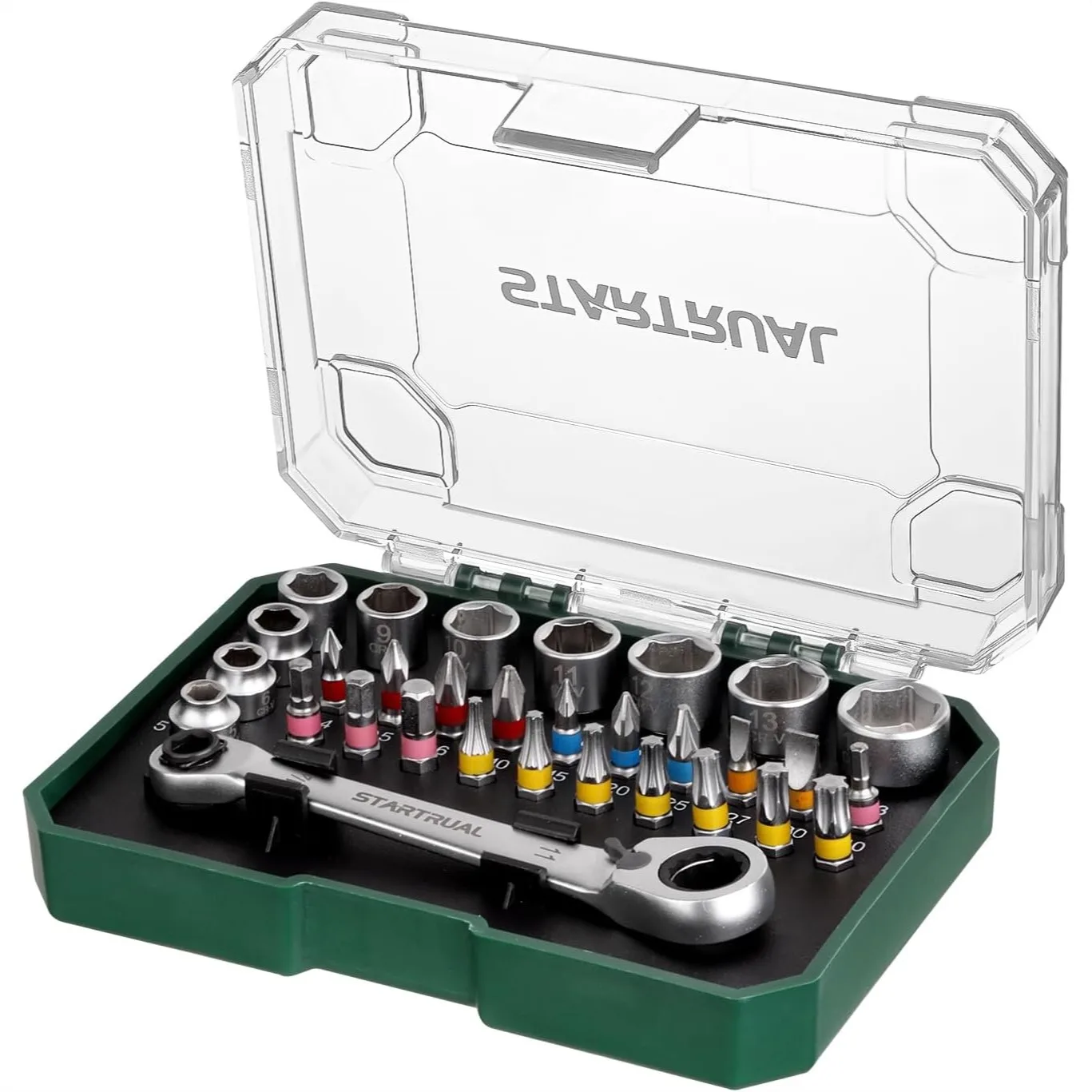1/4" Mini Ratchet Set with 90 Degree Offset Screwdriver, 31-Piece Low Profile Wrench for Tight Spaces
1/4" Mini Ratchet Set with 90 Degree Offset Screwdriver, 31-Piece Low Profile Wrench for Tight Spaces