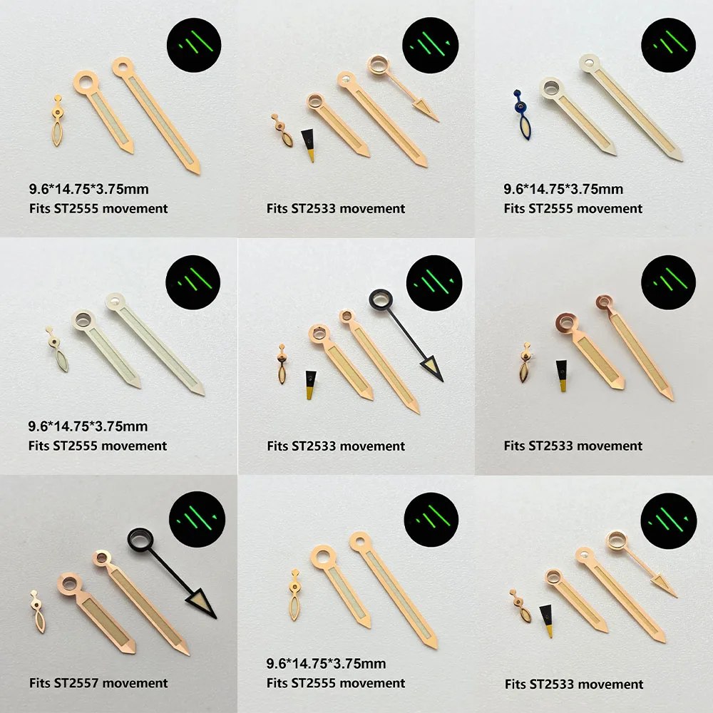 Watch Hands ST2555 Hands/ST2557 GMT C3 Luminous Hands FIT for ST2555/ST2533/6497/3600 Movement Replacement Parts Quality Hands
Watch Hands ST2555 Hands/ST2557 GMT C3 Luminous Hands FIT for ST2555/ST2533/6497/3600 Movement Replacement Parts Quality Hands