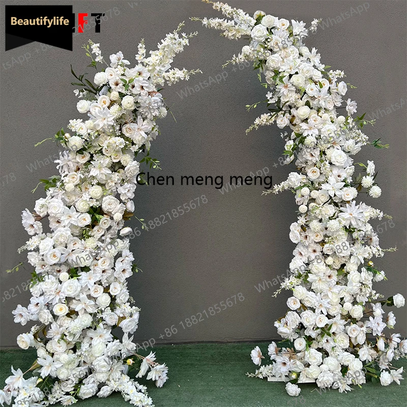 White Rose Floral Arrangement with Luxury Horn Shape Arch Wedding Backdrop Decoration Artificial Flower Row Stage Diaplay Decor
White Rose Floral Arrangement with Luxury Horn Shape Arch Wedding Backdrop Decoration Artificial Flower Row Stage Diaplay Decor