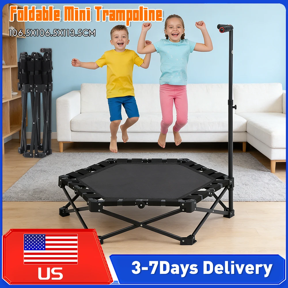 42in Mini Trampoline 450lbs Max Load Foldable Adjustable T-Bar Rebounder for Adults Kids Indoor Outdoor Home Gym Exercise New
42in Mini Trampoline 450lbs Max Load Foldable Adjustable T-Bar Rebounder for Adults Kids Indoor Outdoor Home Gym Exercise New 