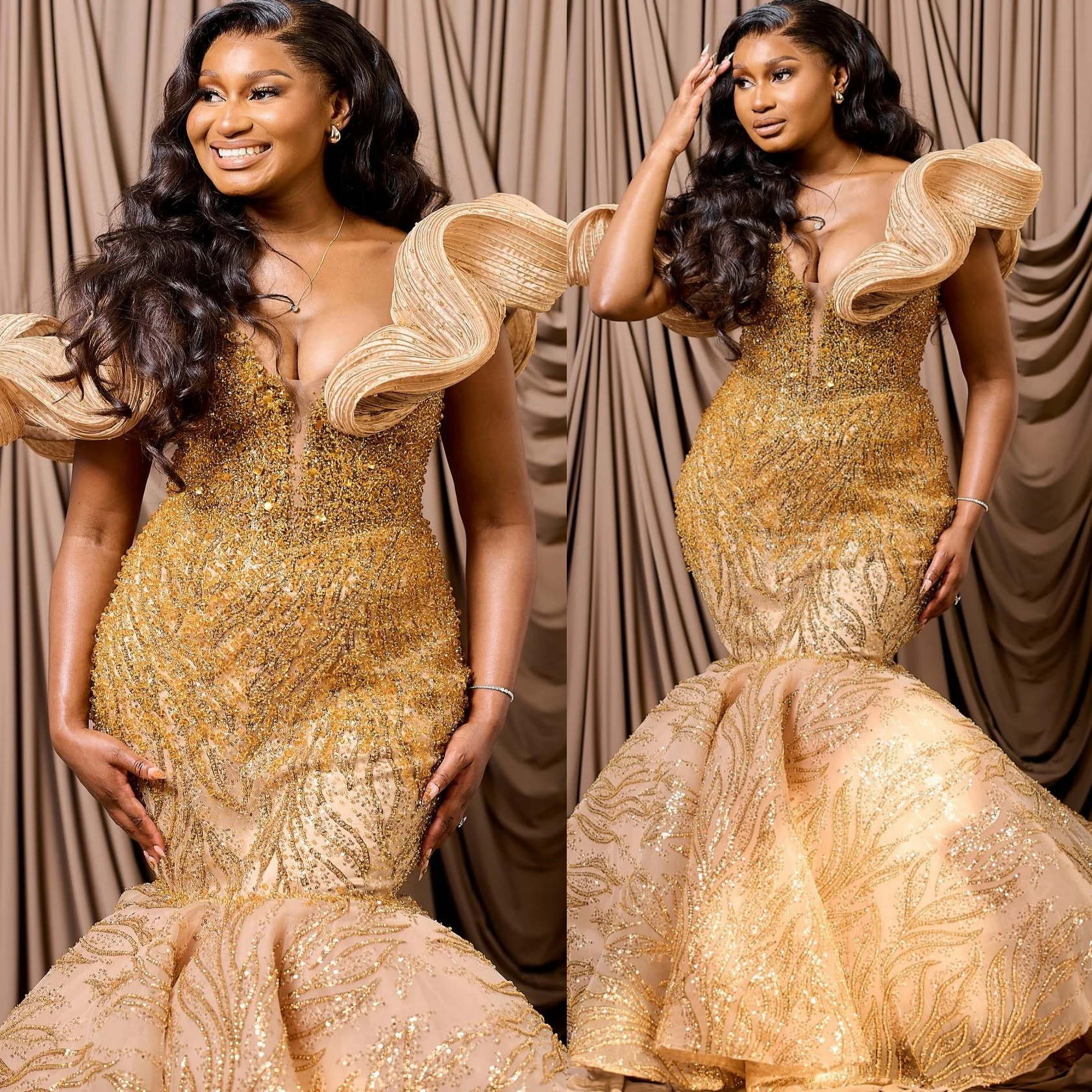 Mermaid Gold 2026 Prom Dresses Sequined Beaded Crystals Stylish Evening Formal Party Birthday Gowns Dresses ZJ200
Mermaid Gold 2026 Prom Dresses Sequined Beaded Crystals Stylish Evening Formal Party Birthday Gowns Dresses ZJ200
