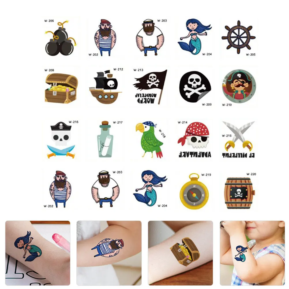40 Pcs Temporary Pirate Tattoos for Stickers Body Cartoon Decals Waterproof
40 Pcs Temporary Pirate Tattoos for Stickers Body Cartoon Decals Waterproof