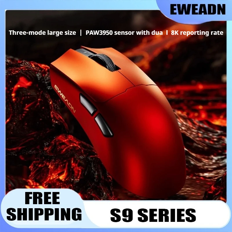 EWEADN S9 Pro Ultra Gaming Mouse Ergonomics Wireless Tri-Mode PAW3950 Double 8K 42000DPI Lightweight Esports Mouse for PC Office
EWEADN S9 Pro Ultra Gaming Mouse Ergonomics Wireless Tri-Mode PAW3950 Double 8K 42000DPI Lightweight Esports Mouse for PC Office