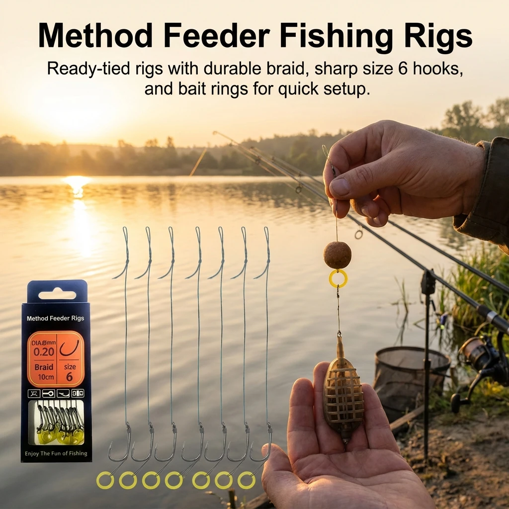 Carp Fishing Rig with Barbed Hooks and Anti Bite Bait Cage for Hand and Casting Rods
Carp Fishing Rig with Barbed Hooks and Anti Bite Bait Cage for Hand and Casting Rods
