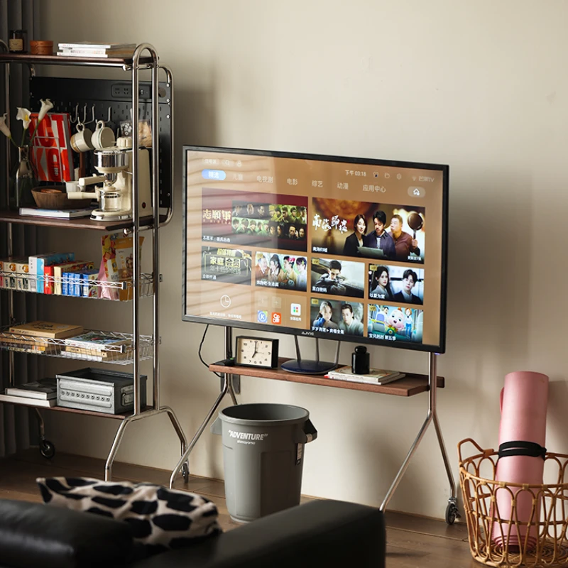Medieval solid wood oak TV stand, movable floor to ceiling living room, household multi-functional integrated stainless steel
Medieval solid wood oak TV stand, movable floor to ceiling living room, household multi-functional integrated stainless steel