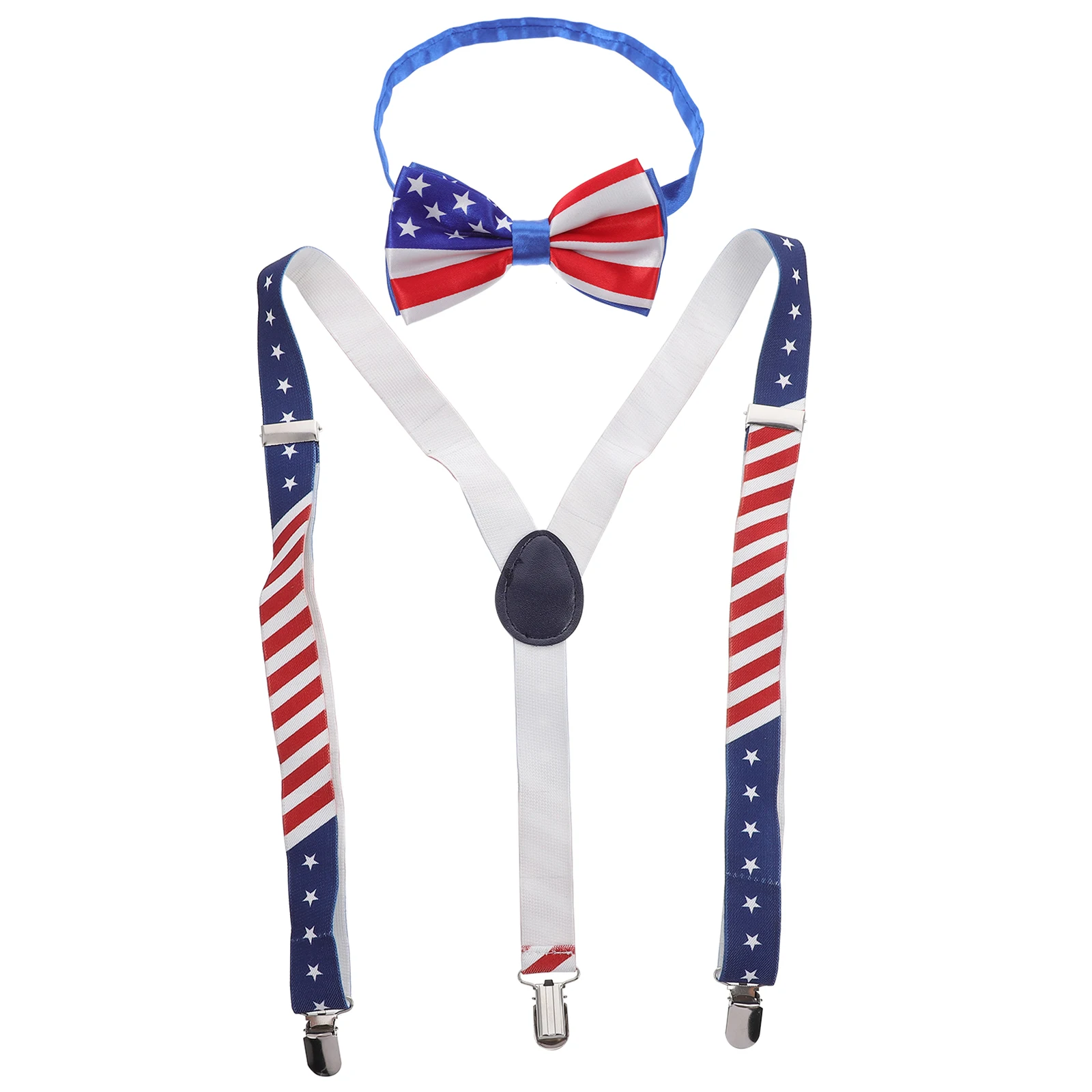 1 set American Flag Suspenders Bowtie Set Polyester Celebration Party Costume Props National Flag Suspender Festive Accessories
1 set American Flag Suspenders Bowtie Set Polyester Celebration Party Costume Props National Flag Suspender Festive Accessories
