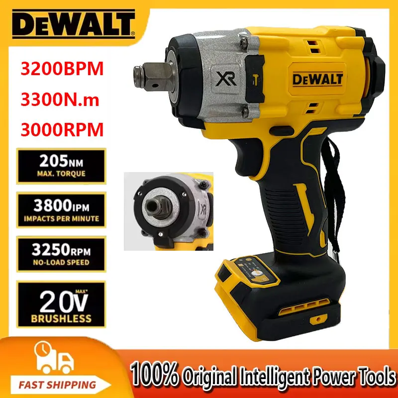 Dewalt 3250RPM Cordless Electric Wrench 205N.m Brushless Impact Wrench High Torque Power Repair Tool For Dewalt 20V Battery
Dewalt 3250RPM Cordless Electric Wrench 205N.m Brushless Impact Wrench High Torque Power Repair Tool For Dewalt 20V Battery