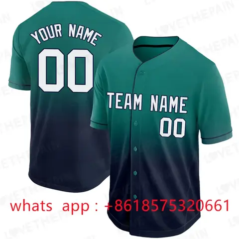 Baseball Jersey Custom Team Shirt Print Personal Name Number Stripe Hip Hop Sportswear Baseball T-shirt Men/Women/Kids Clothing