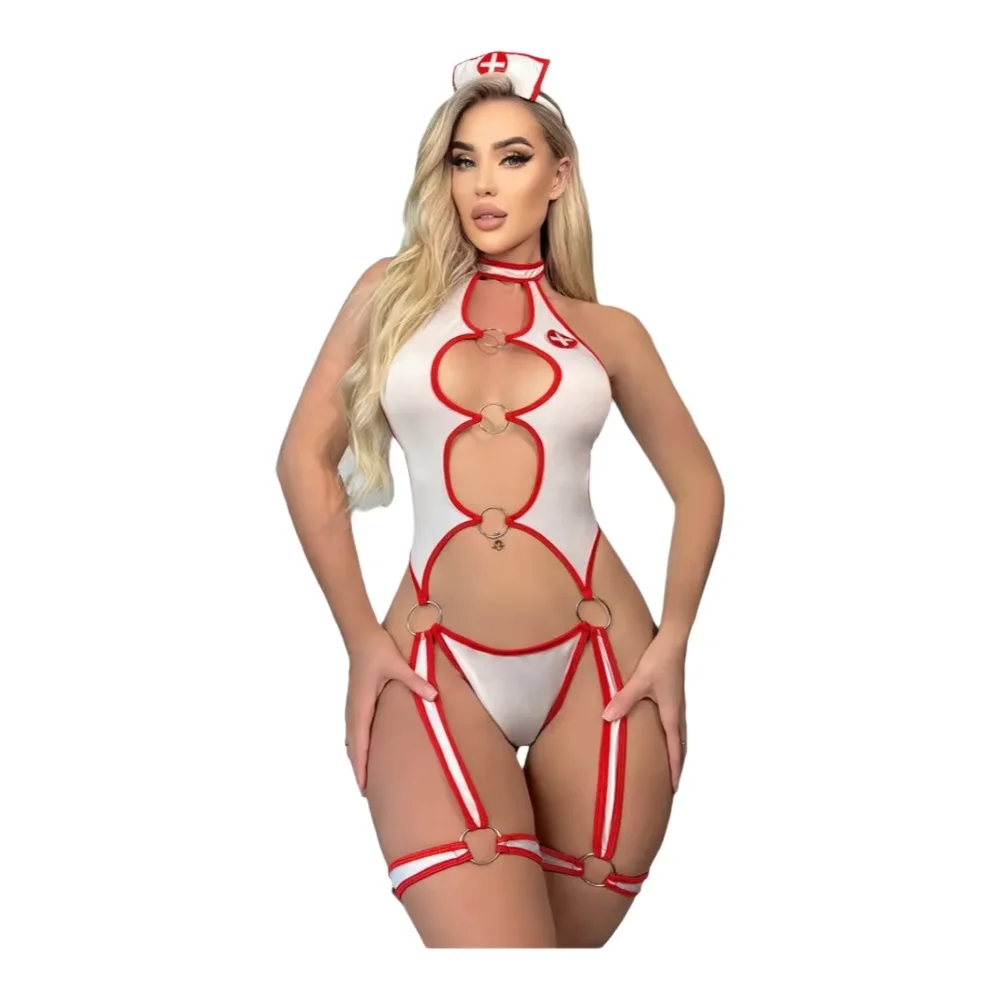 Ultra Sexy New Halter StrapNurse Temptation HollowedOut Backless Slim-fit One-piece Color Matching Suit GamePlay Party Uniform
Ultra Sexy New Halter StrapNurse Temptation HollowedOut Backless Slim-fit One-piece Color Matching Suit GamePlay Party Uniform