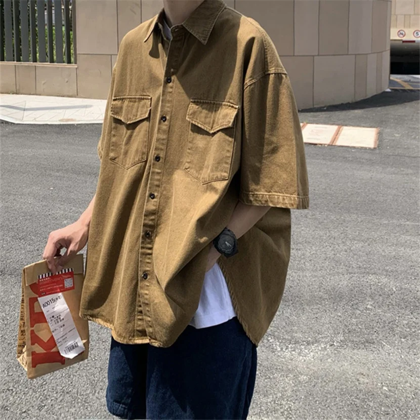 Men's Summer Thin ort Sve irt Loose Fit Retro Workwear Trendy f Sve Jaet Top Youth Faion arp Collar Button up
Men's Summer Thin ort Sve irt Loose Fit Retro Workwear Trendy f Sve Jaet Top Youth Faion arp Collar Button up