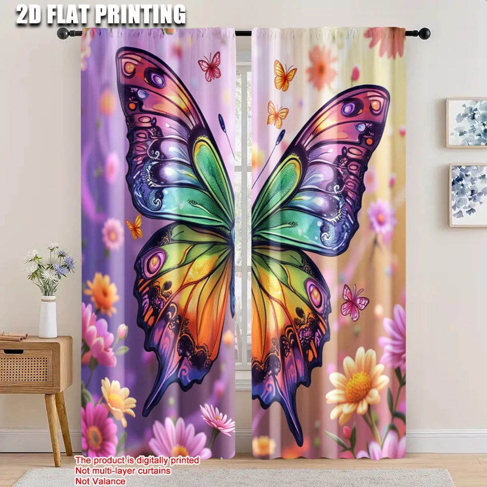 2pcs, 2D flat printing Window Curtains colored butterfly Versatile Polyester,Without Electricity Festive Holiday Use for Indoor
2pcs, 2D flat printing Window Curtains colored butterfly Versatile Polyester,Without Electricity Festive Holiday Use for Indoor