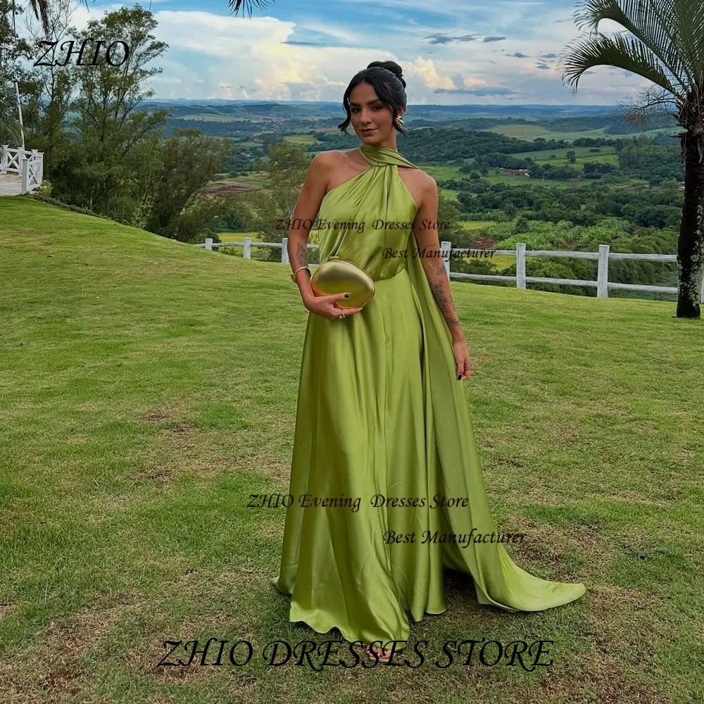 ZHIO Green Apple Satin Backless Evening Gown A Line Halter with Shawl Party Dress Strapless Sweep Train Prom Gown Customized
ZHIO Green Apple Satin Backless Evening Gown A Line Halter with Shawl Party Dress Strapless Sweep Train Prom Gown Customized