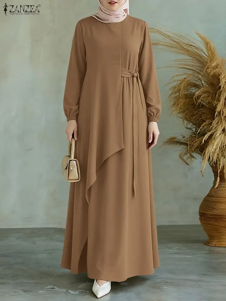 Элегантные мусульманские платья 2026 ZANZEA Рамадан Абая Кафтан однотонная изозиционная одежда женский халат с круглым вырезом и длинными рукавами нерегулярный сарафан
Элегантные мусульманские платья 2026 ZANZEA Рамадан Абая Кафтан однотонная изозиционная одежда женский халат с круглым вырезом и длинными рукавами нерегулярный сарафан