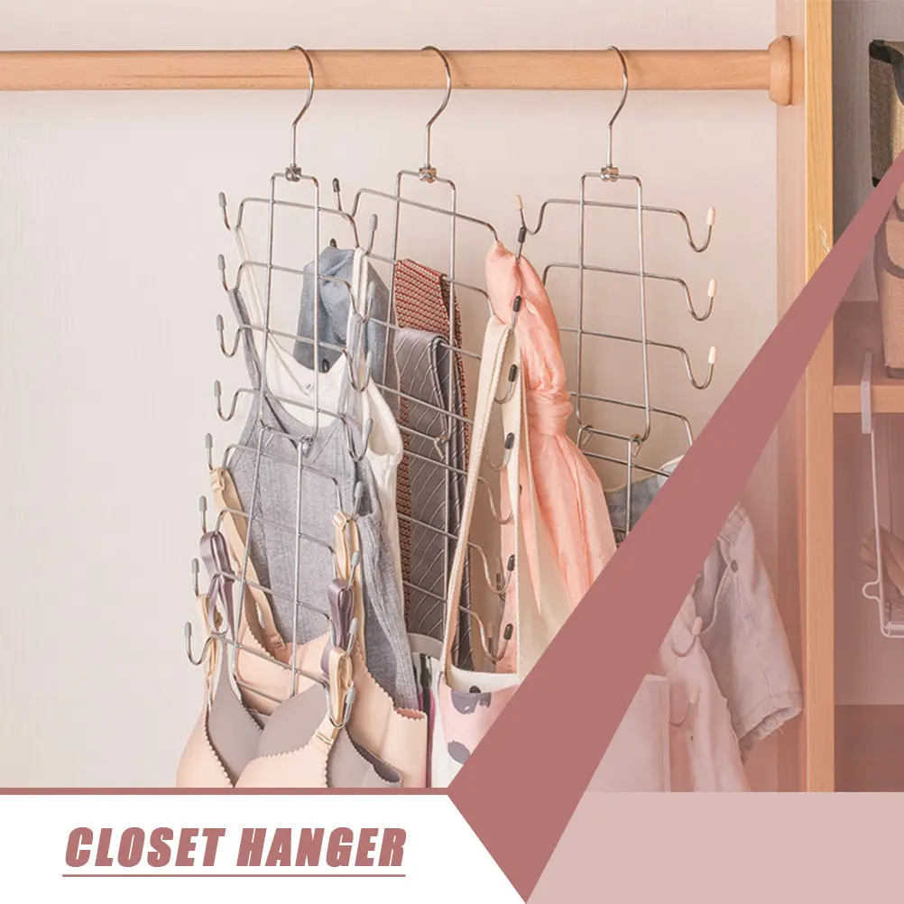 Набор из 2 многослойных вешалок для нижнего белья, органайзер для экономии места в шкафу, вешалка для шарфов и галстуков, многоуровневая вешалка для белья
Набор из 2 многослойных вешалок для нижнего белья, органайзер для экономии места в шкафу, вешалка для шарфов и галстуков, многоуровневая вешалка для белья