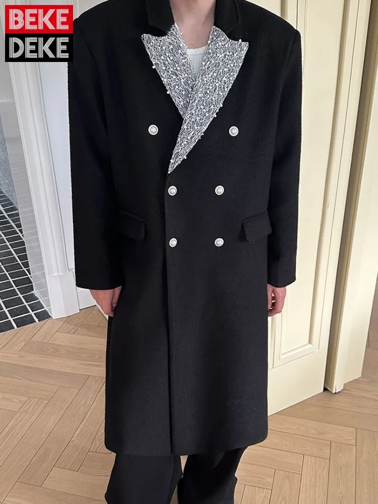 New Mens Designer Autumn Winter Woolen Coat Double Breasted Loose Fit Elegant Party Overcoat Casual Office Men Fashion Trench
New Mens Designer Autumn Winter Woolen Coat Double Breasted Loose Fit Elegant Party Overcoat Casual Office Men Fashion Trench