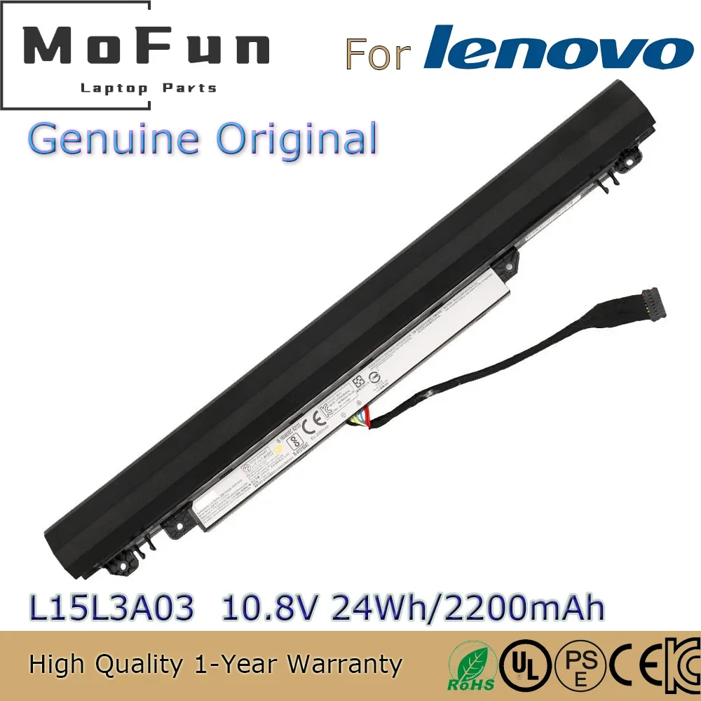 Brand New Original L15L3A03 10.8V 24Wh Laptop Battery for Lenovo Ideapad 100-14IBD 80RK002UIH 100-15IBD 100-15IBD 80MJ00ATG etc.
Brand New Original L15L3A03 10.8V 24Wh Laptop Battery for Lenovo Ideapad 100-14IBD 80RK002UIH 100-15IBD 100-15IBD 80MJ00ATG etc.