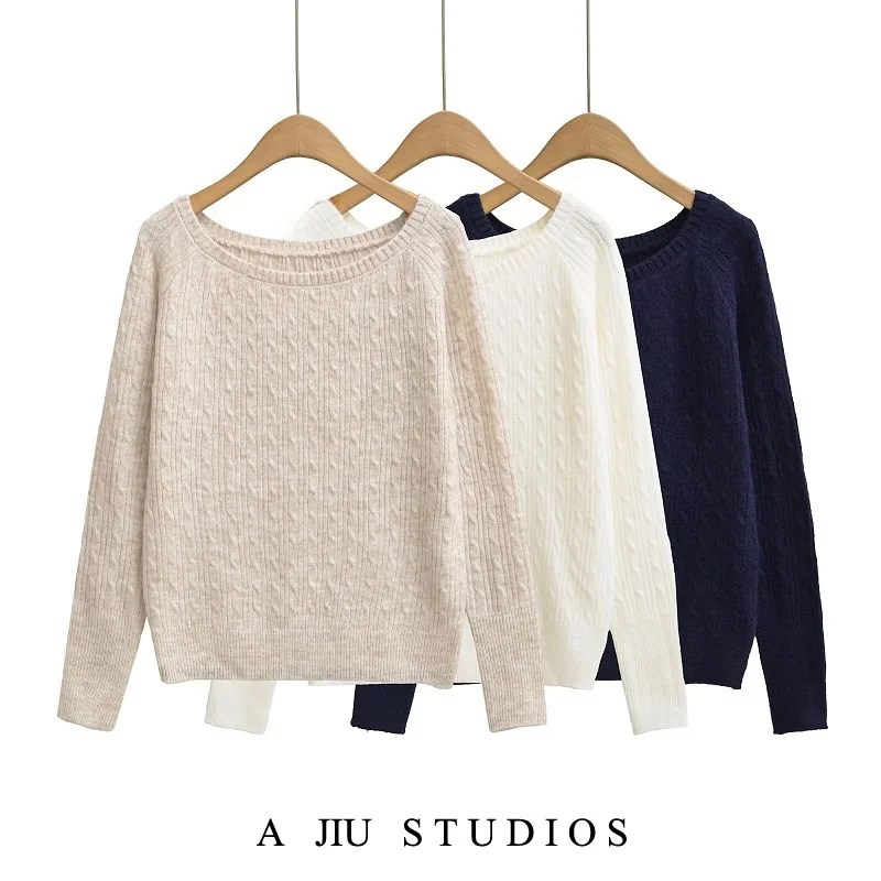 American BM Sle Knitted Long Sve One-oulder Twist Sweater Women's Pure Color Base irt Versatile Crew Ne Pullover
American BM Sle Knitted Long Sve One-oulder Twist Sweater Women's Pure Color Base irt Versatile Crew Ne Pullover