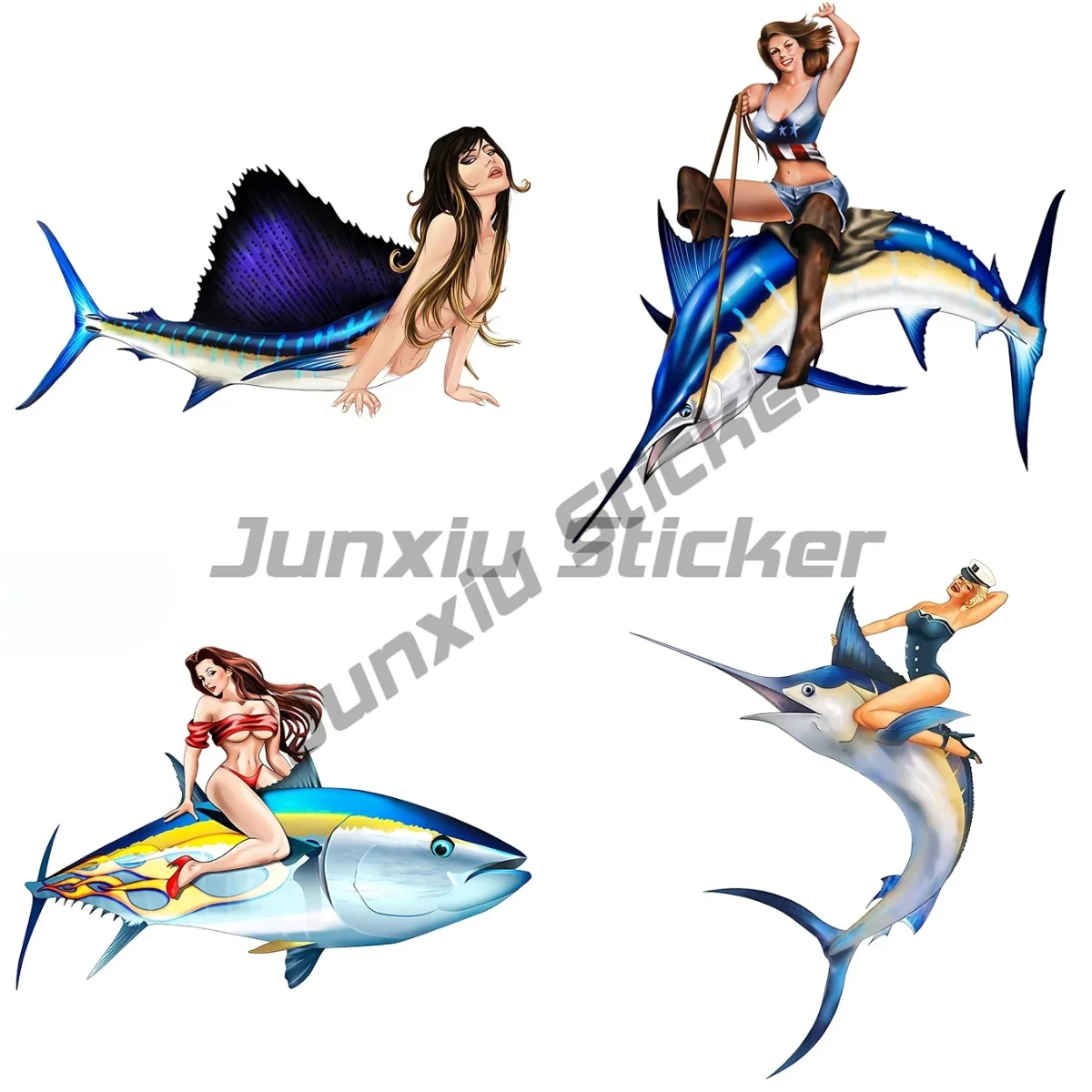 Pin Up Girl Sitting on Tuna Car Sticker Bikini Woman Retro Fish Tackle Box Decal Waterproof Toolbox Car Accessories
Pin Up Girl Sitting on Tuna Car Sticker Bikini Woman Retro Fish Tackle Box Decal Waterproof Toolbox Car Accessories