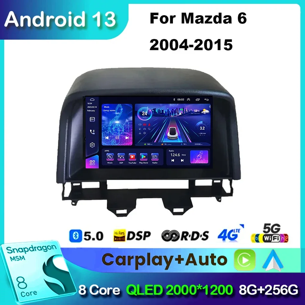 for Mazda 6 2004-2015 Car Radio GPS Navigation Stereo Audio Video Accessories Android 13.0 Wifi Carplay DSP 2 din CD DVD Player
for Mazda 6 2004-2015 Car Radio GPS Navigation Stereo Audio Video Accessories Android 13.0 Wifi Carplay DSP 2 din CD DVD Player