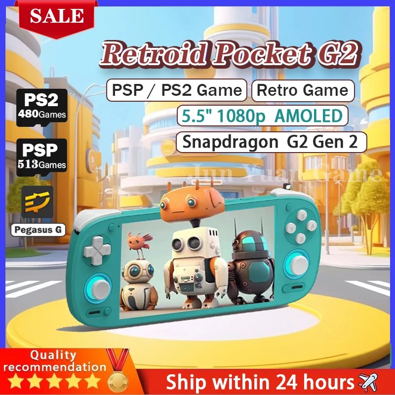 Retroid Pocket G2 Portable handheld game machine 5.5Inch 1080P AMOLED Screen Hall-Effect Joystick Android 15 PSP PS2 Game RP G2
Retroid Pocket G2 Portable handheld game machine 5.5Inch 1080P AMOLED Screen Hall-Effect Joystick Android 15 PSP PS2 Game RP G2