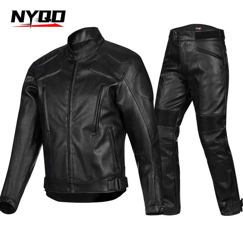 Motorcycle Riding Suit Men's Fashion PU Leather Waterproof and Wear-resistant Four Season Jacket Warm Inner Liner
Motorcycle Riding Suit Men's Fashion PU Leather Waterproof and Wear-resistant Four Season Jacket Warm Inner Liner